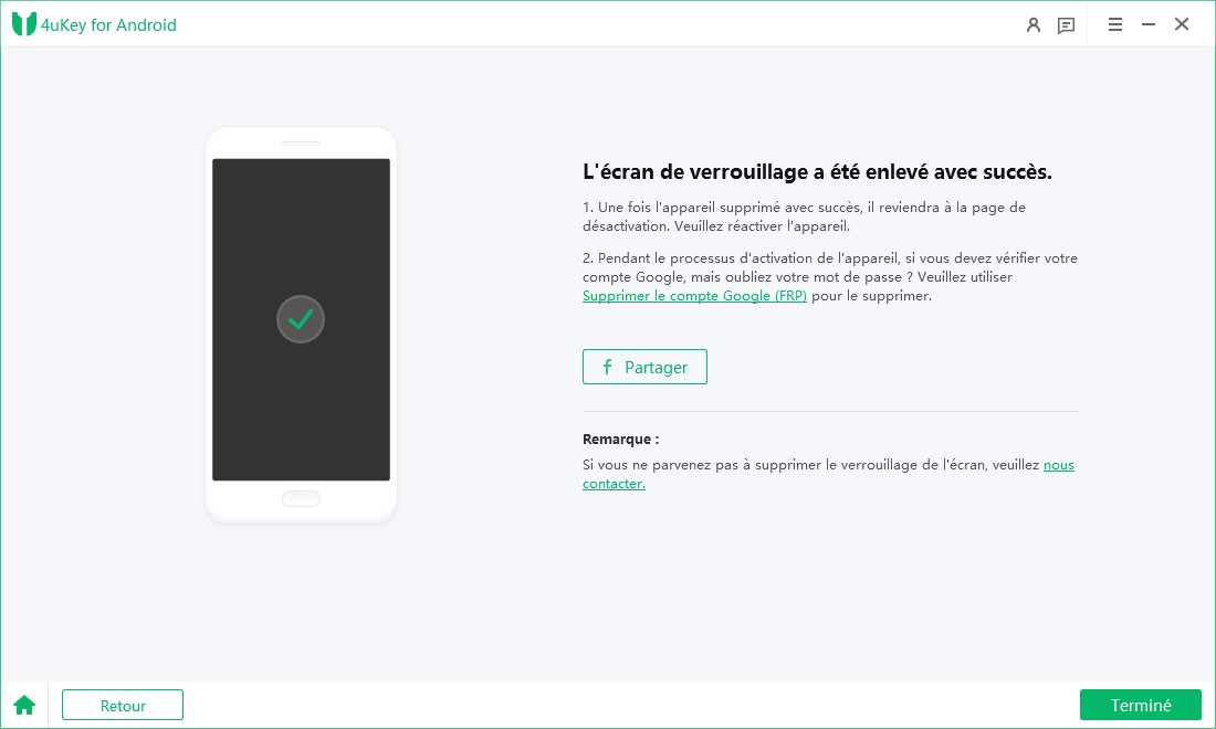 remove lock screen successfully