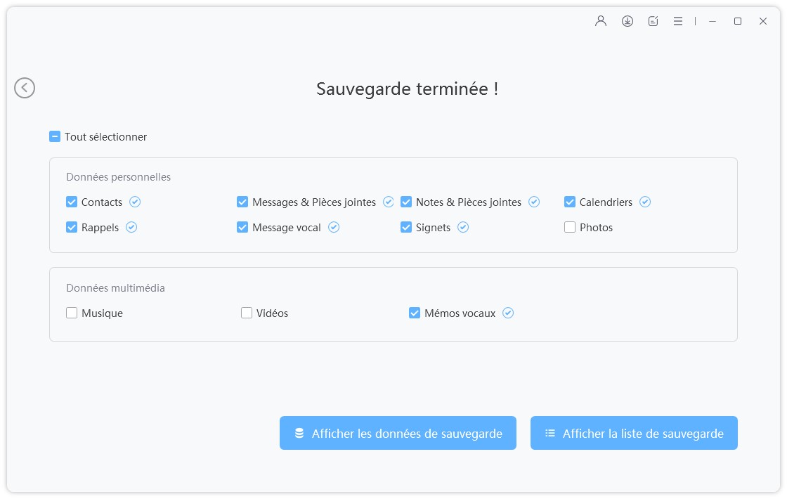 sauvegarder l'iPhone via tenorshare