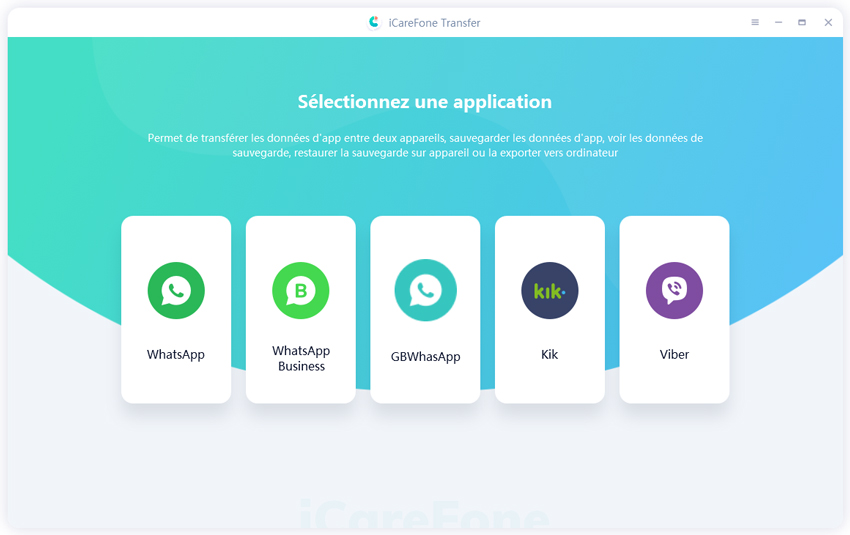 sauvegarder whatsapp iphone - iCareFone Transfer(iCareFone for WhatsApp Transfer)