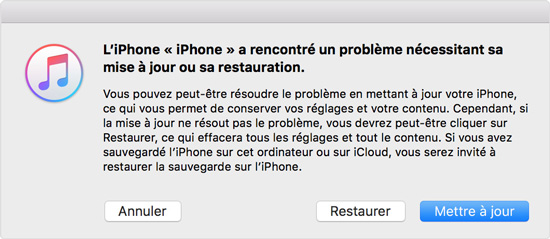 restaurer l'iphone via itunes