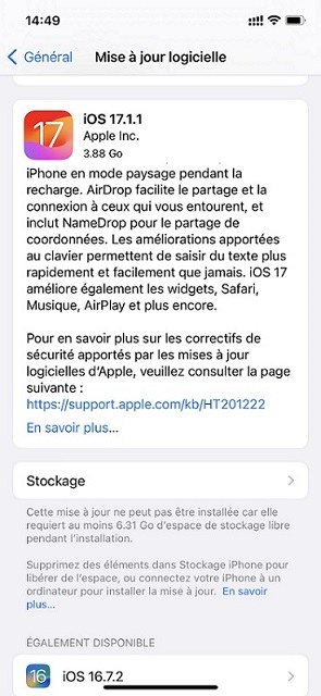 mise à jour vers la dernière version